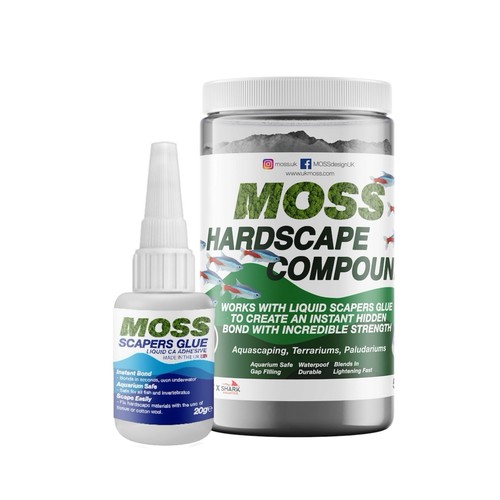 Moss scapers glue - moss, hardscape