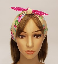 Rockabilly hair scarf floral & polka dot bandanna hair band headband hair tie