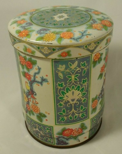 Vintage daher tin floral - tin, bird
