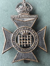 16th County Of London Queens Westminster Rifles Original British Army Cap Badge