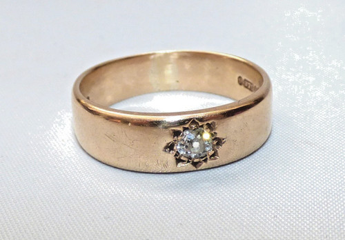 Vintage gents 9ct - gold, diamond