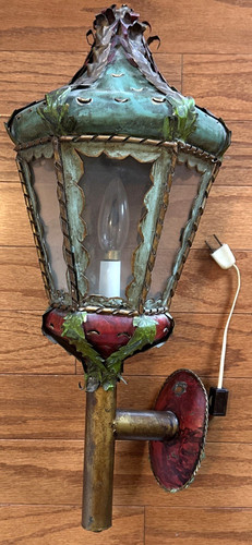 Vtg venetian italian tole lamp - tole,