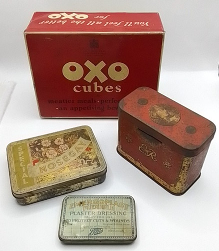 Vintage tin collection oxo - x,