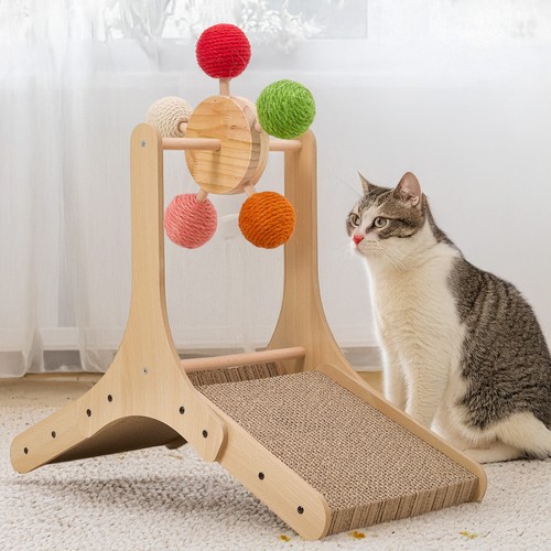 Wooden cat scratching post - wooden,