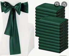 Forest Green Satin Bow Chair