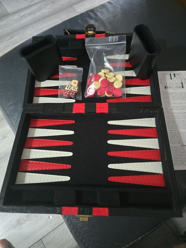 Backgammon set faux leather - backgammon,