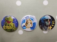 Muppet Show Pin Badges X3 Kermit Miss Piggy Zoot ~ 1977 Vintage 