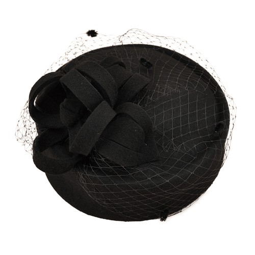 Royal pillbox hat - royal, veil