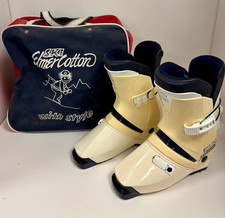 Salomon SX 61 Ski Boots Vintage White Blue with Bag - Size 310