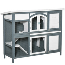 Two-Tier Wooden Rabbit Hutch