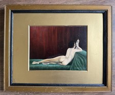 Original Signed Art Deco Oil Painting Naked Lady Nude Women Sidney Smith 1927
