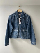 Women’s Tommy Hilfiger Floral Embroidered Denim Jacket In Navy - Small -2432