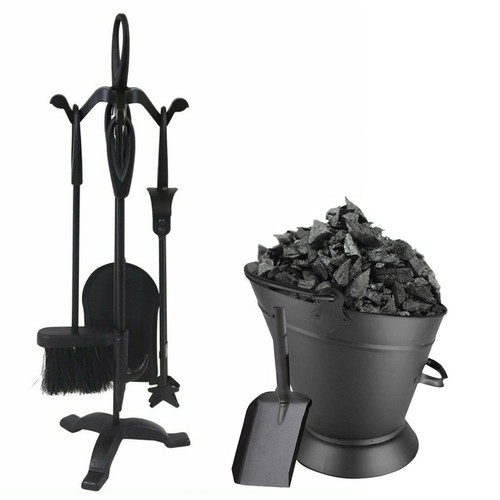 Black fireside 5pc companion - black,