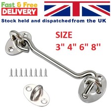 Galvanised Steel Cabin Hook & Eye Latch Lock Shed Gate Door Catch Silent Holder