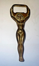 VINTAGE BRASS NUDE LADY BOTTLE OPENER