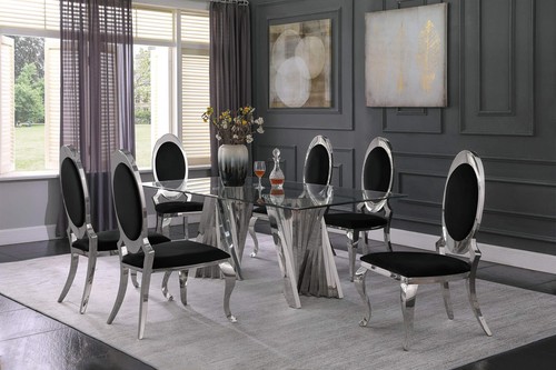 Clear glass dining set - set, with
