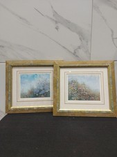 Manuscript Limited England Art 998 Print Floral Set of 2 Framed Artwork Vintage