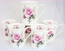 Majestic Rose Mugs Set 6 Fine