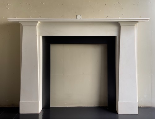 White marble fireplace - marble,