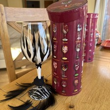 Lolita Love My Wine Wild Child Glass Hand Painted W/Recipe Boxed 