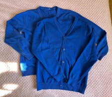 Girls X2 Royal Blue School Cardigans Age 7-8 From George At Asda