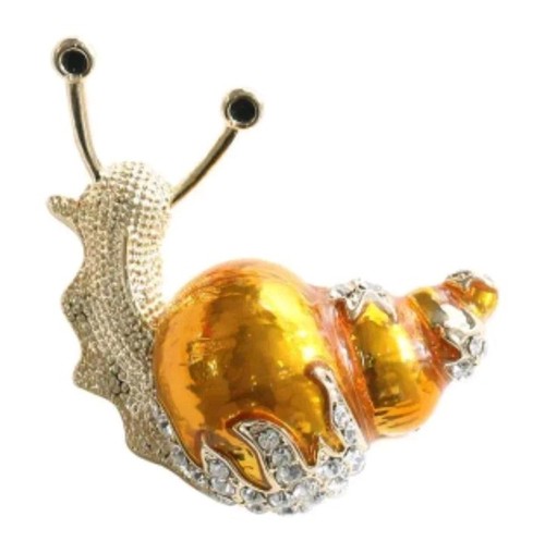 Enamel snail brooch pin - enamel,