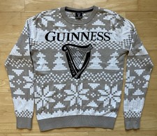 Small 40" inch chest - Guinness Stout Beer Ugly Christmas Jumper Sweater Xmas Tu