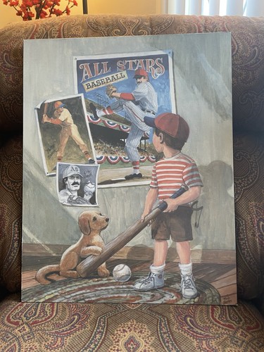 Vintage art print mounted - , on
