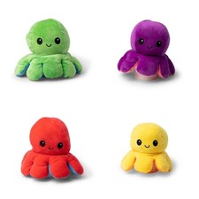 Reversible Plush Octopus Toy For Children Happy Sad Communication Aid Fidget SEN