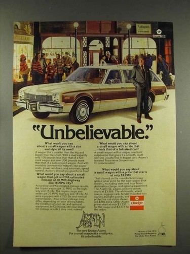 1976 dodge aspen wagon - wagon, ad