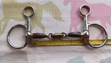 5" Sweet Iron  Hanging Cheek With Gold Losenge Horse Bit In Excellent Condition.