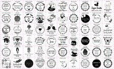Personalised Handmade By Laser Rubber Stamps - 60 Designs - Multiple Square Size