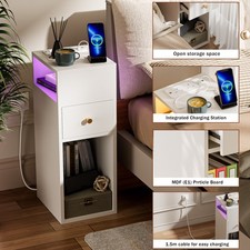 LED Bedside Table w/Drawer &