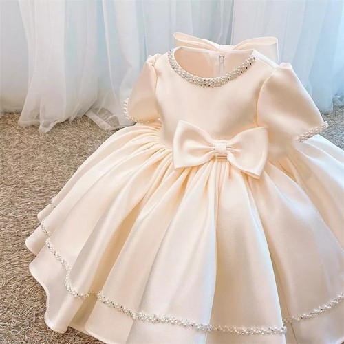 Girl cream satin - girl's,