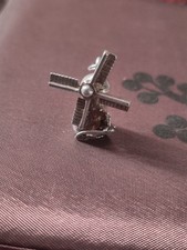 Vintage Silver Articulated Spinning Windmill Charm