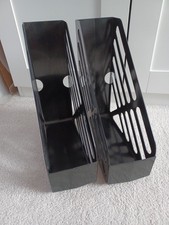 Magazine File Rack Black X 2 5 Star Office Uni Home Storage Book Organiser