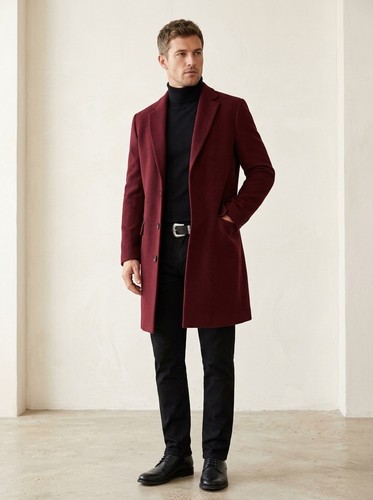Men burgundy victorian wool - men's,