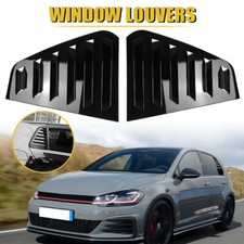 2Pcs Rear Window Louver Shutter Cover L/R Black For VW GOLF MK7 MK7.5 2014-2019