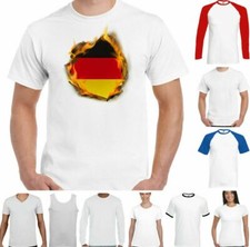 German T-Shirt Mens Football Flag Flames Germany Bundesflagge und Handelsflagge