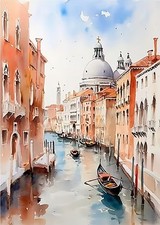 Venice canal italy - italy, watercolour
