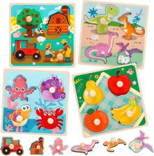 4 Set Wooden Puzzles for Kids