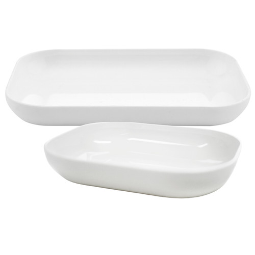 White small platters - small, x6