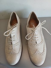 Cream Leather Lace Up Brogues