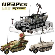 WW2 German Sd.Kfz.251 Half-Track Armored Vehicle Building Blocks Military Model