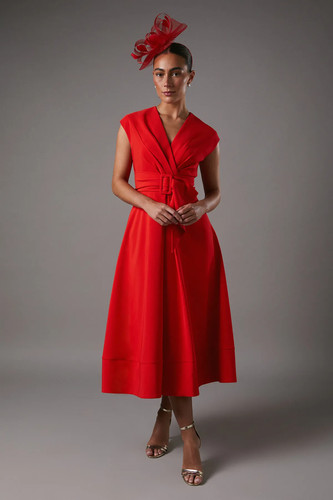 Coast flame red midi - flame, dress