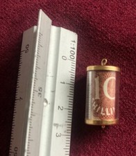 Vintage TEN SHILLING Note "IN EMERGENCY BREAK GLASS"  Charm or Pendant 9CT GOLD 