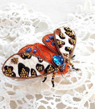 Garden tiger moth brooch - , for