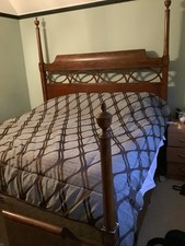 Wooden Four Poster Bed - Part of Bedroom Set.  See Separate listing For Dresser