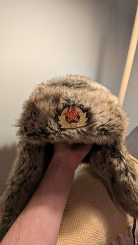 Russian ushanka military hat - military,
