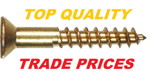 Solid brass screw slotted - brass,